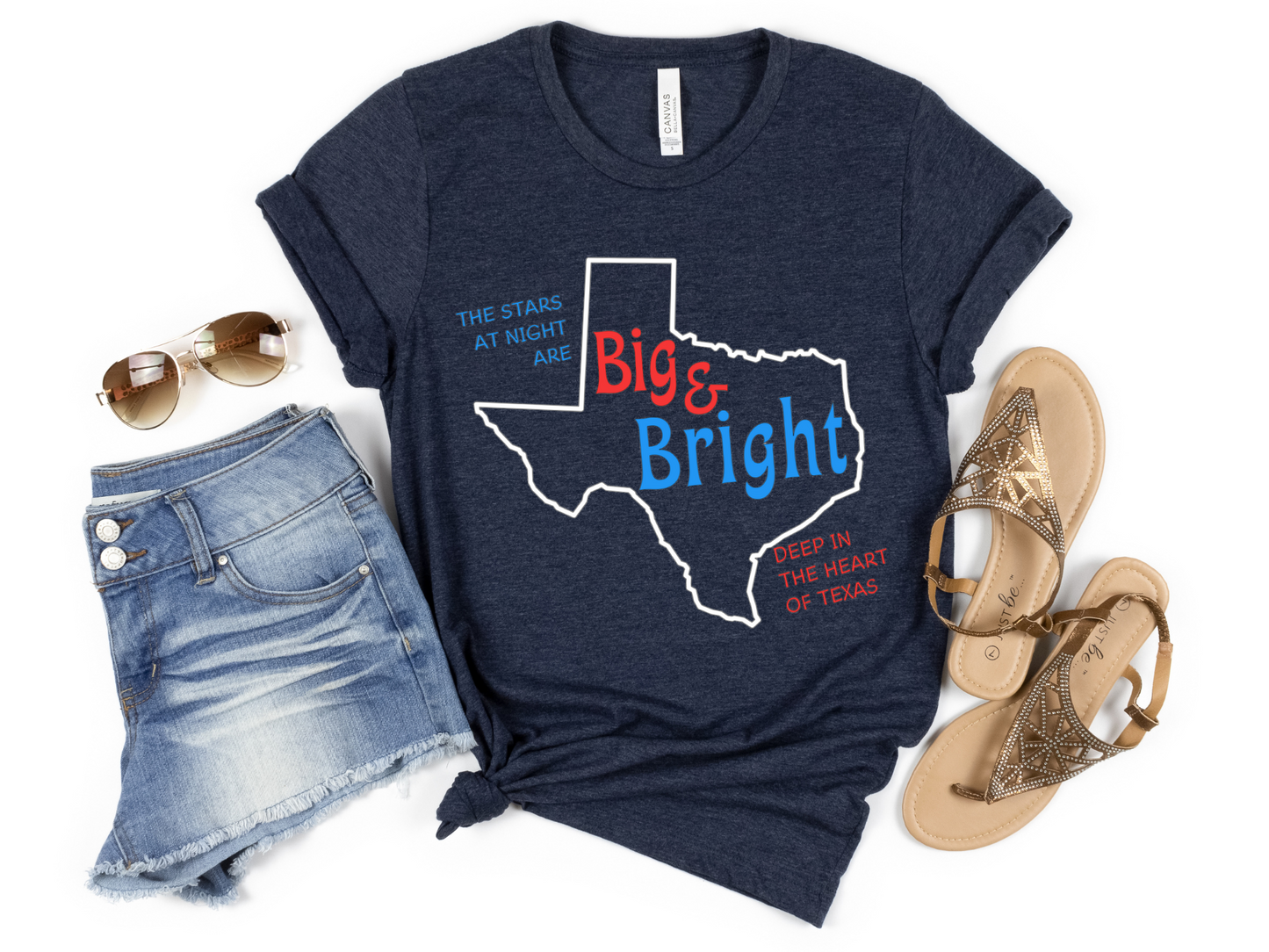 Texas T-Shirt | Printed T-Shirt | Heart T-Shirt | T-Shirt | Texas | Stars at Night | Texas Stars