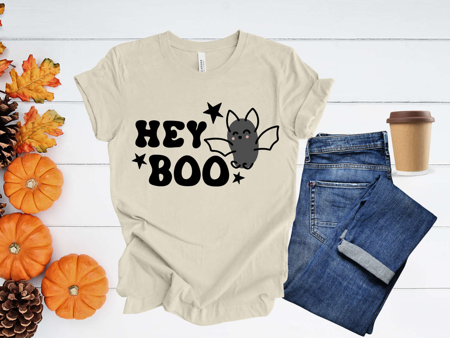Halloween T-Shirt | Hey Boo T-Shirt | Cute Bat | Boo T-Shirt | Halloween | Spooky Season
