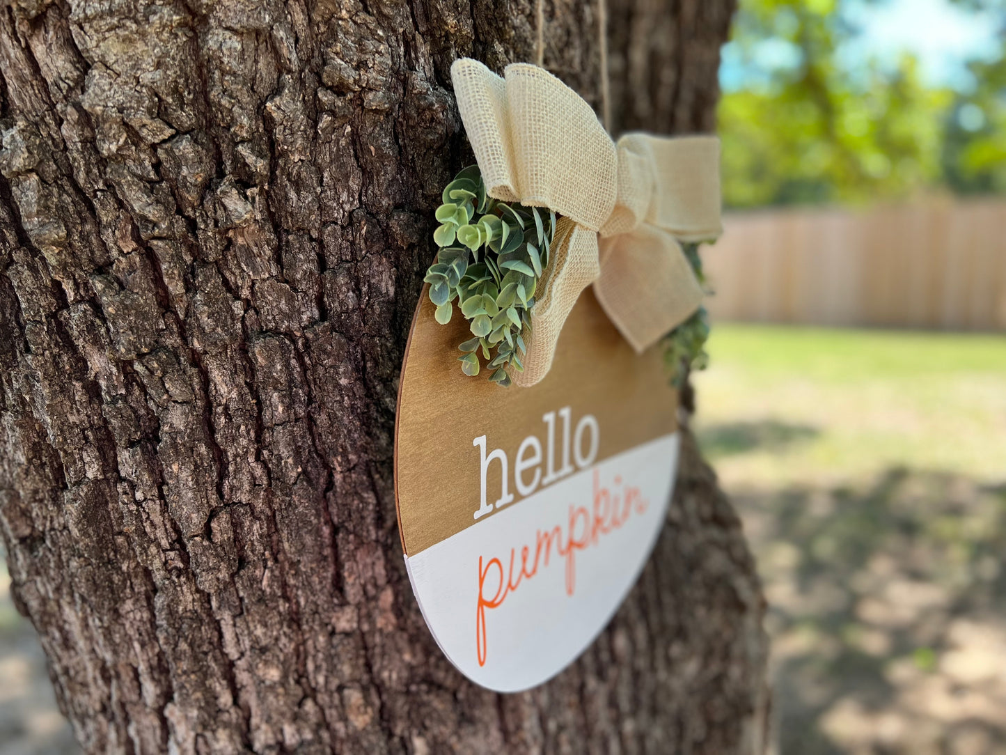 Hello Pumpkin Wooden Door Hanger| Front Door Decor| Door Hanger| Fall Door Hanger | Handmade| Housewarming Gift| Wedding Gift
