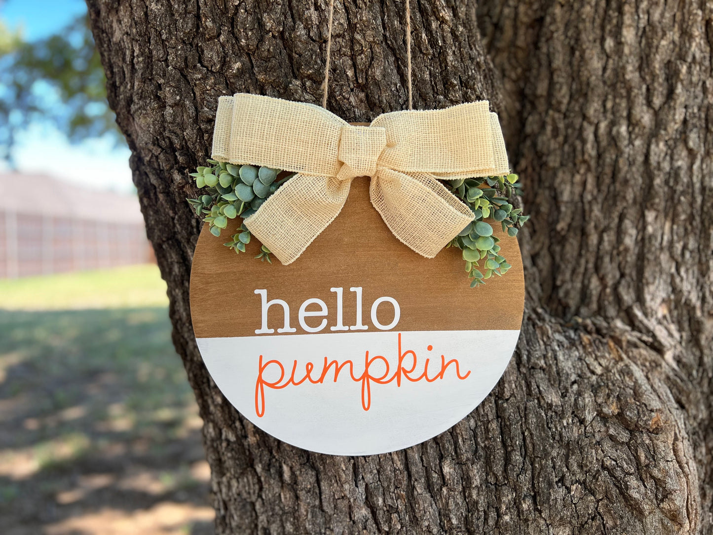 Hello Pumpkin Wooden Door Hanger| Front Door Decor| Door Hanger| Fall Door Hanger | Handmade| Housewarming Gift| Wedding Gift