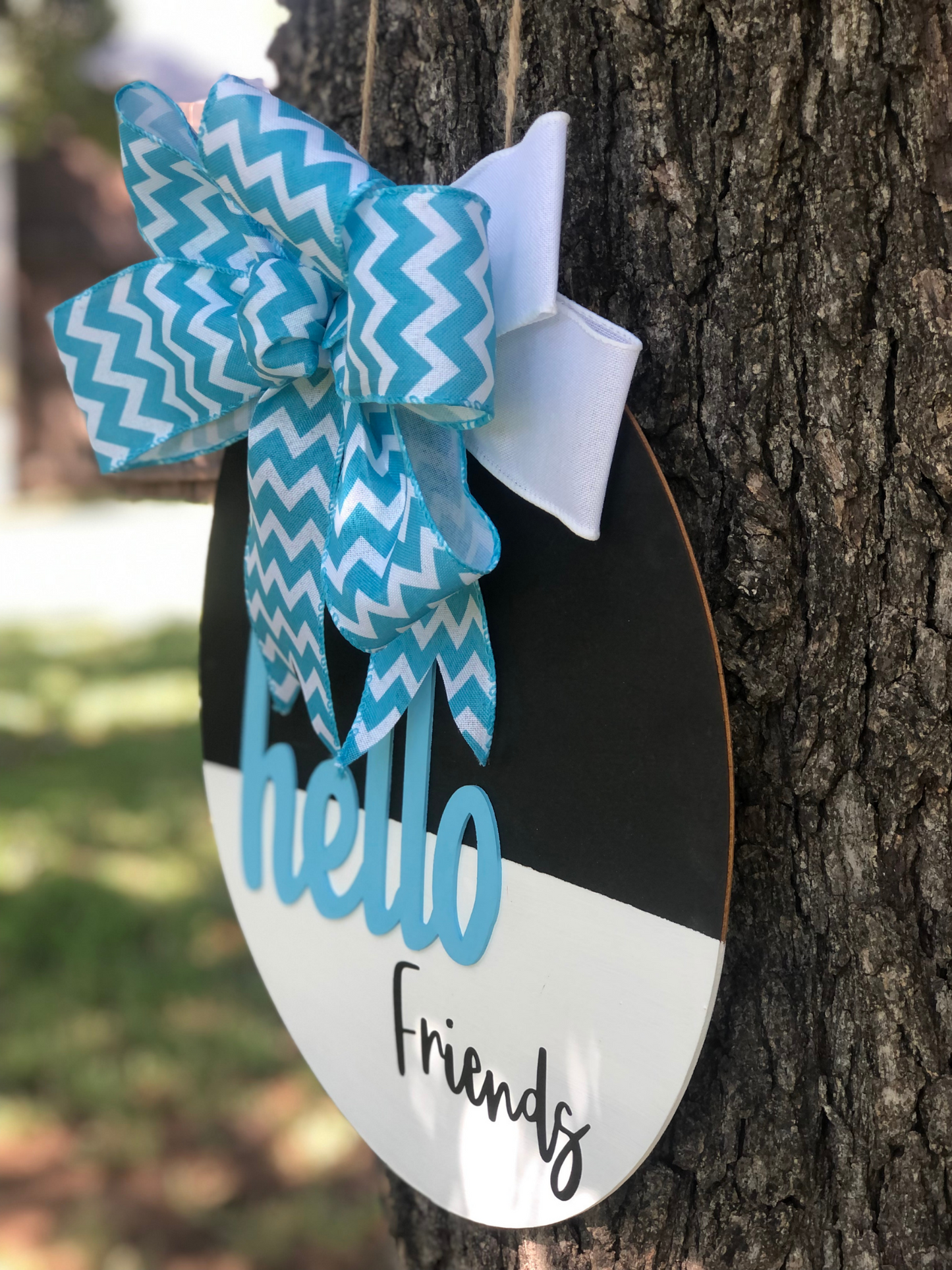 Hello Wooden Door Hanger
