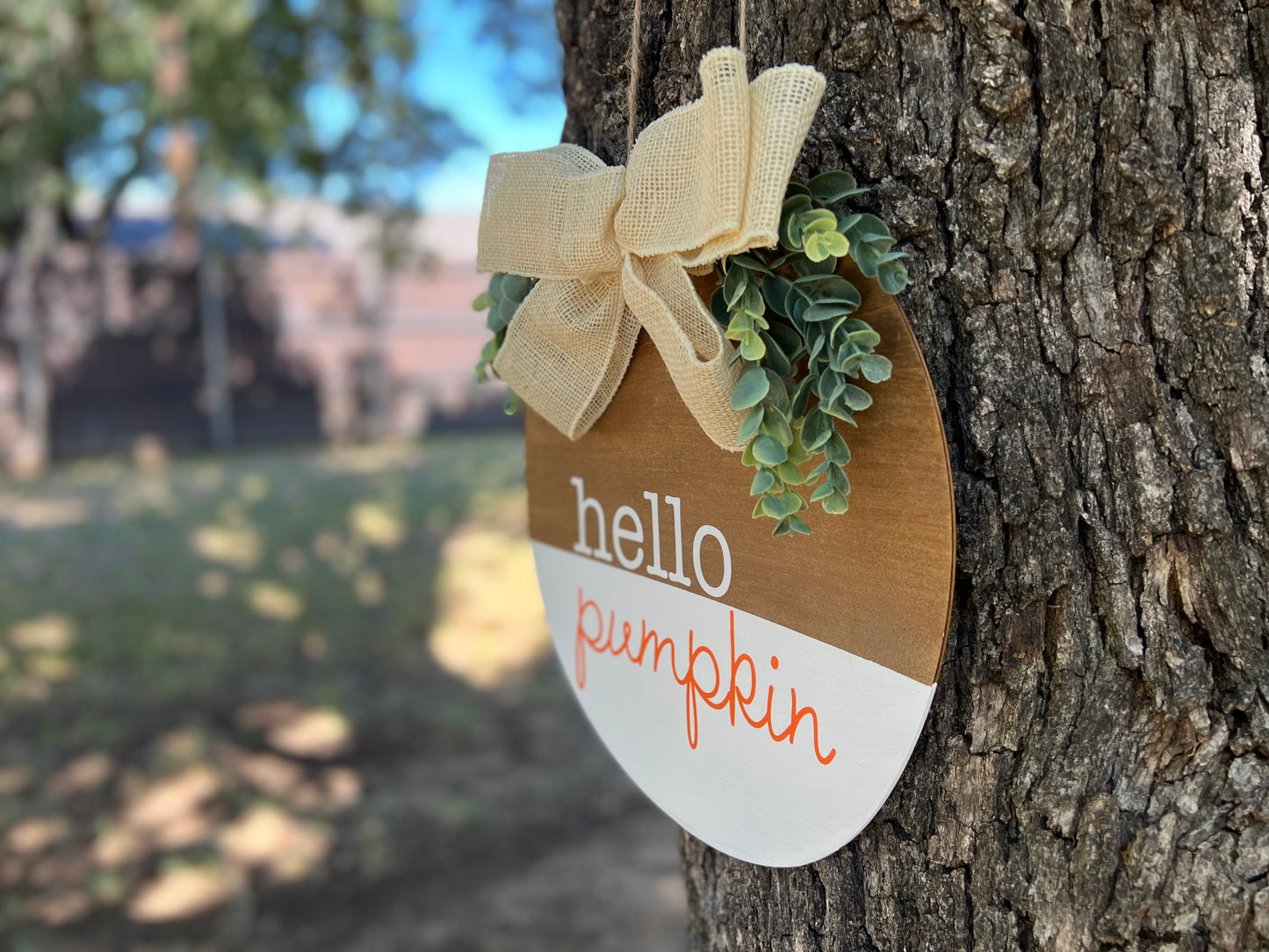 Hello Pumpkin Wooden Door Hanger| Front Door Decor| Door Hanger| Fall Door Hanger | Handmade| Housewarming Gift| Wedding Gift