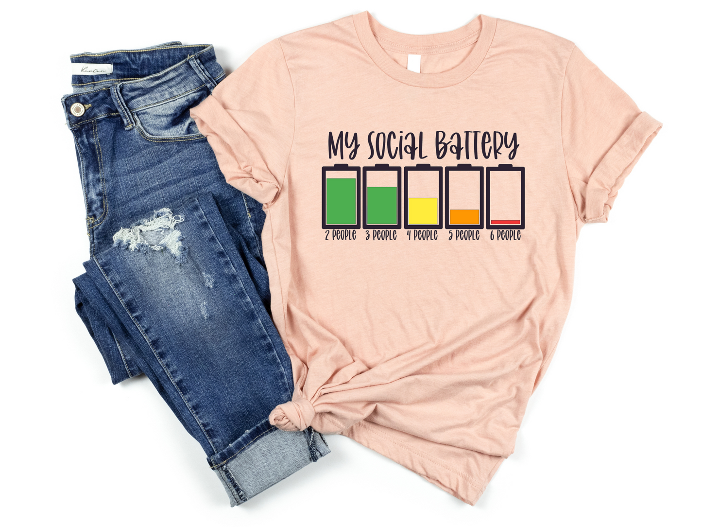 Social Battery T-Shirt | Printed T-Shirt | Social T-Shirt | T-Shirt | Introvert